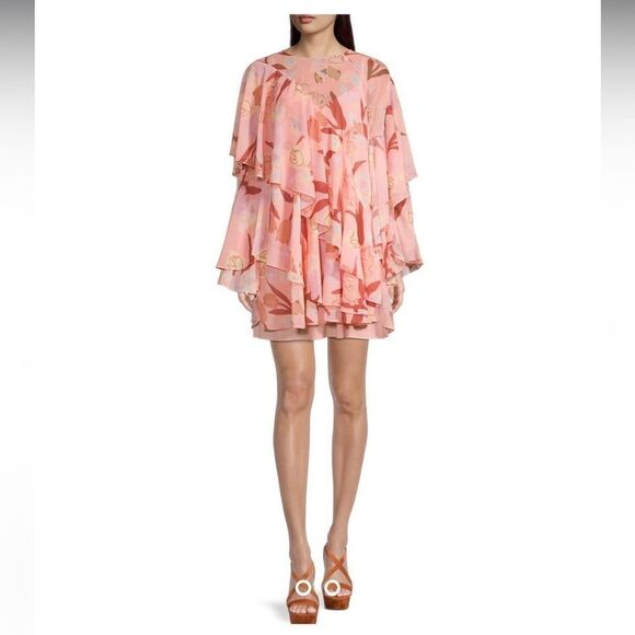 Ted Baker Dresses & Skirts - Ted Baker London Pagaia Ruffle Mini Dress in Coral, Size 0, NWT